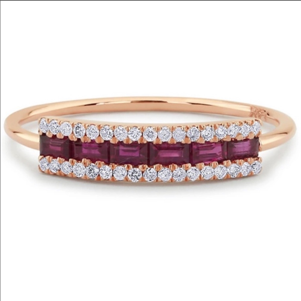 Gold Plated CZ & Garnet Ring - new!